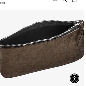 Gigi New York Medium Pouch, Bronze Goatskin Leather